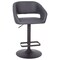 Emma and Oliver Shae Contemporary Upholstered Adjustable Height Barstool with Rounded, Cutout Mid-Back and Pedestal Base